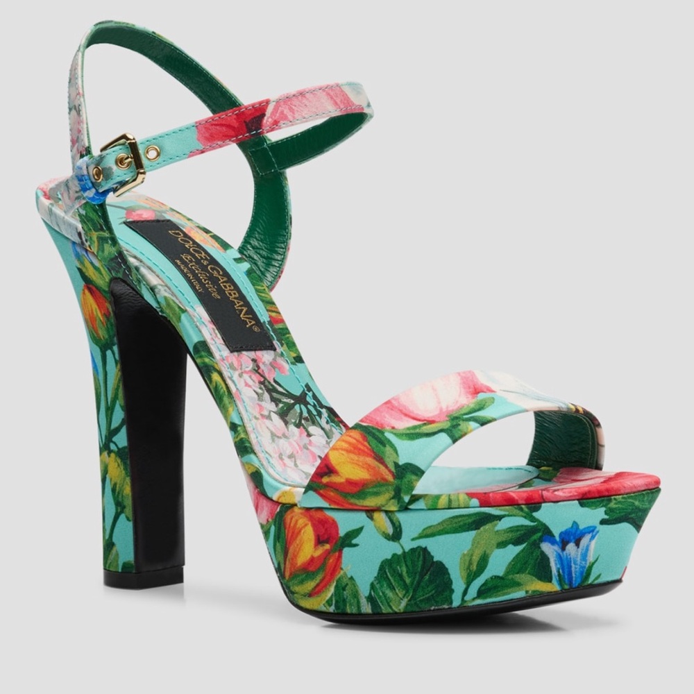 Dolce & Gabbana Floral Multicolor Heels - Picture 3 of 12